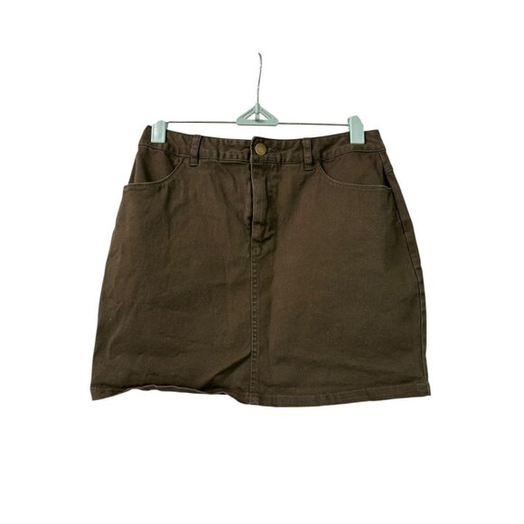 Forever 21 Womens Green Khaki Mini Skirt Size S - Picture 1 of 6